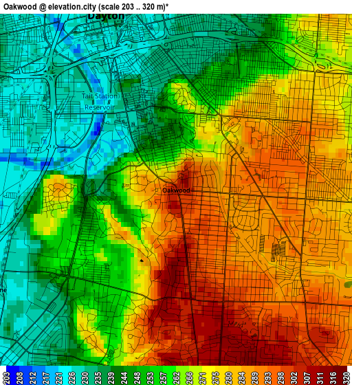 Oakwood elevation map