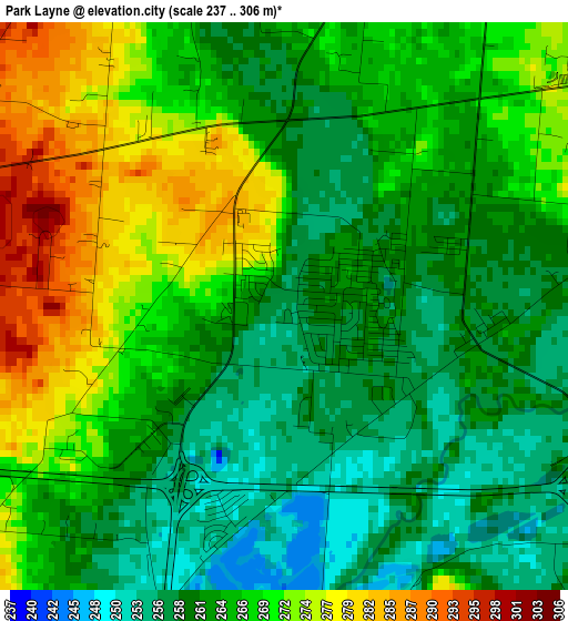 Park Layne elevation map