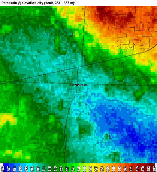 Pataskala elevation map