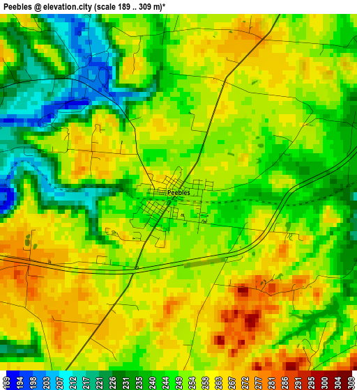 Peebles elevation map