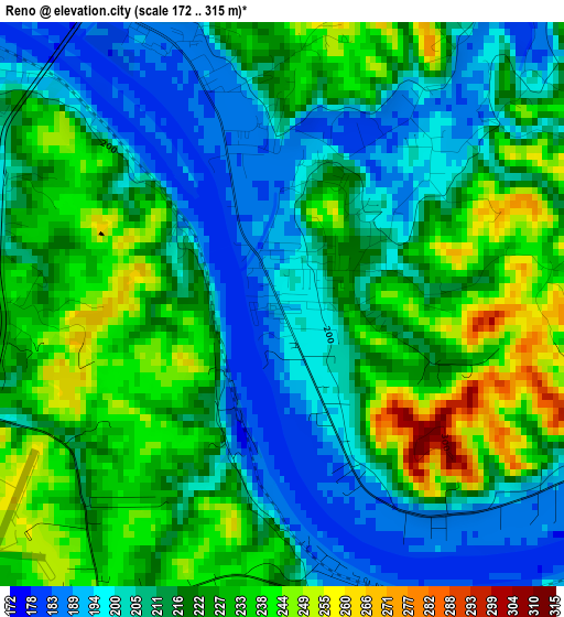 Reno elevation map