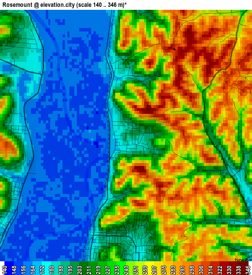 Rosemount elevation map