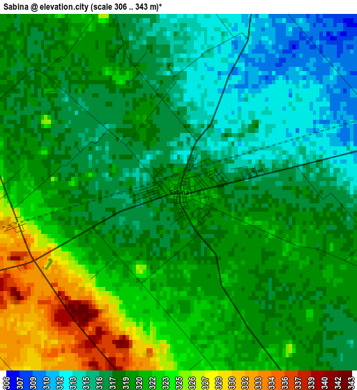 Sabina elevation map