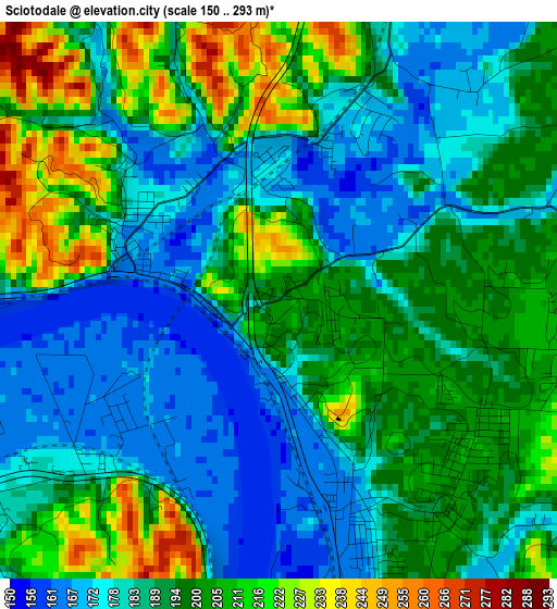 Sciotodale elevation map