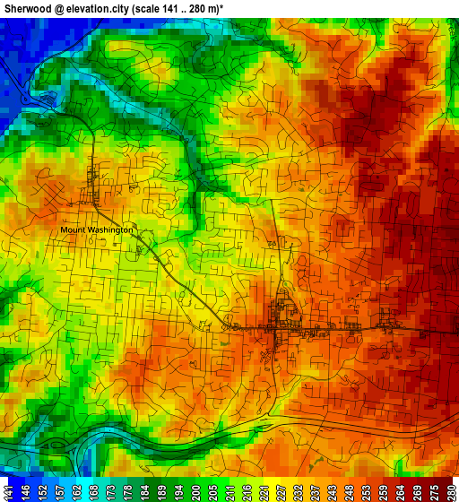 Sherwood elevation map