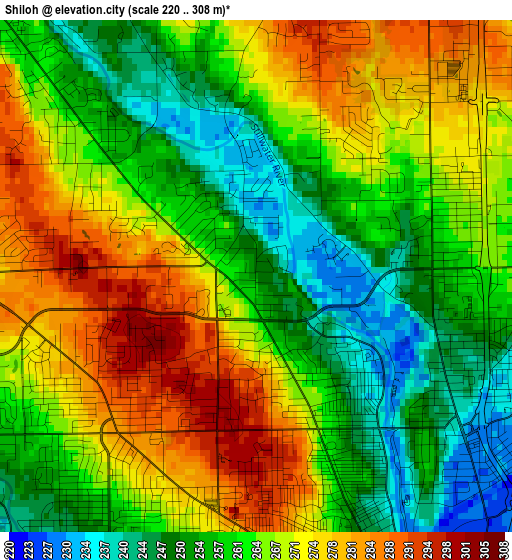 Shiloh elevation map