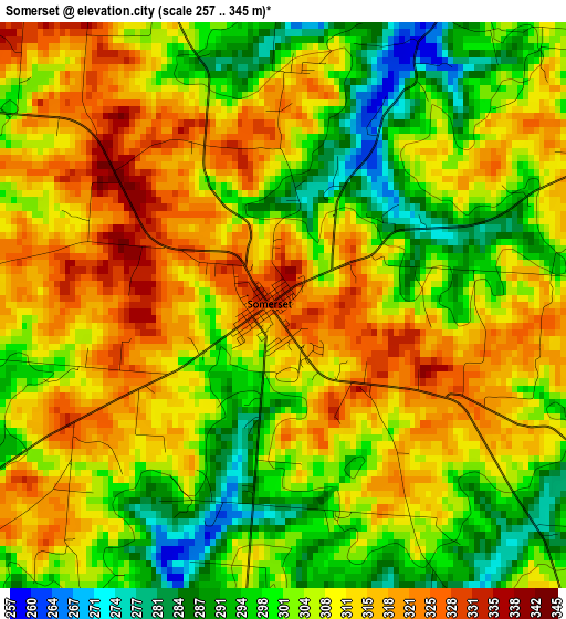 Somerset elevation map