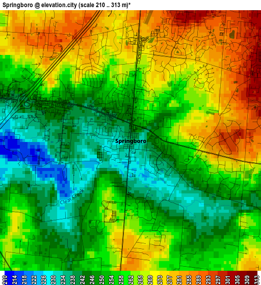 Springboro elevation map