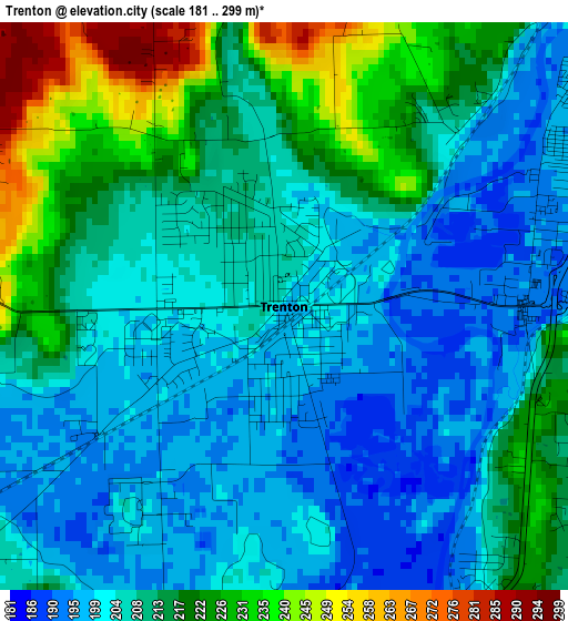 Trenton elevation map