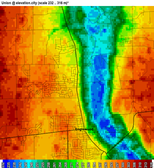 Union elevation map