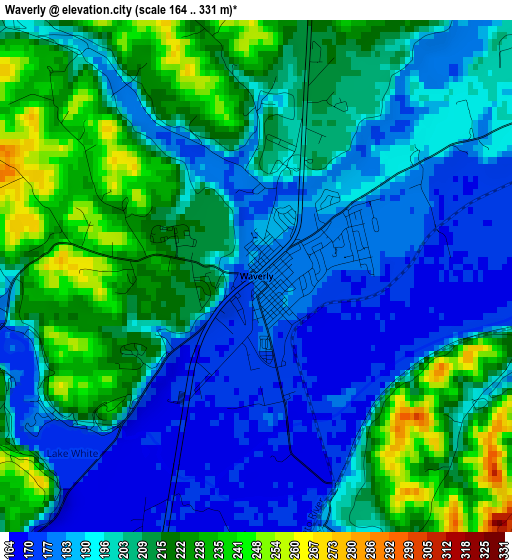 Waverly elevation map