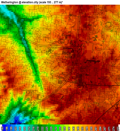 Wetherington elevation map