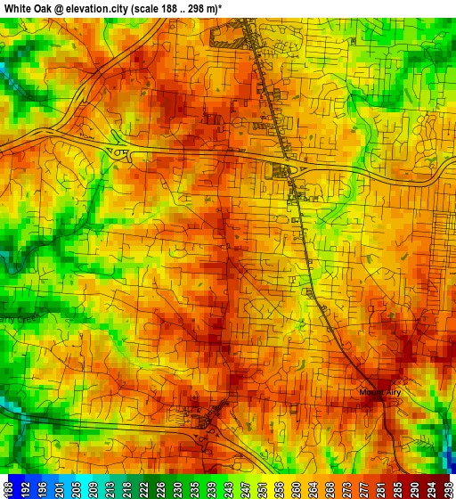 White Oak elevation map