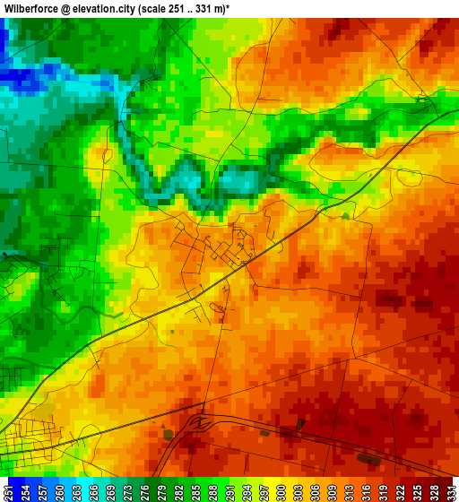 Wilberforce elevation map