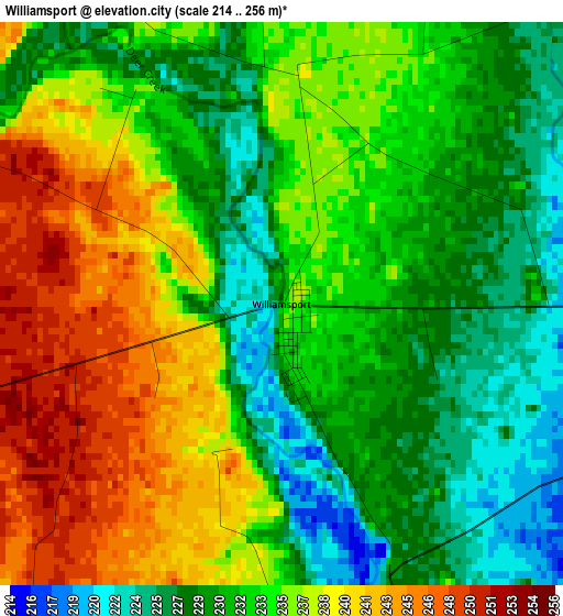 Williamsport elevation map