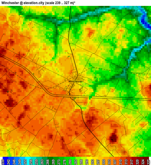 Winchester elevation map