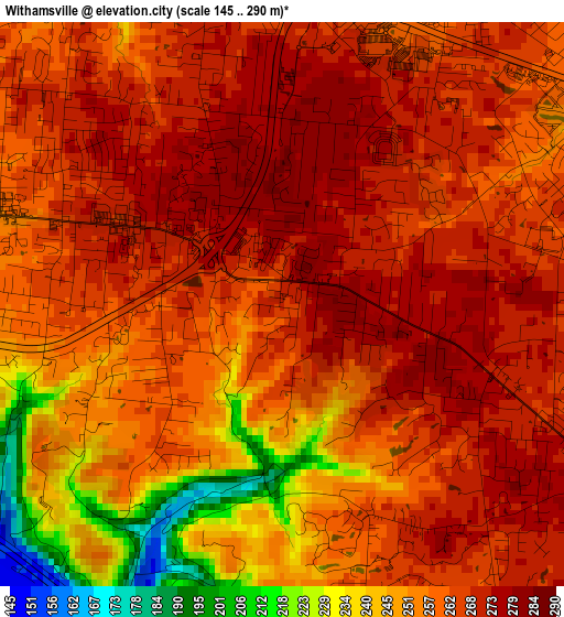 Withamsville elevation map