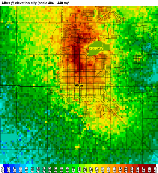 Altus elevation map