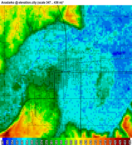 Anadarko elevation map