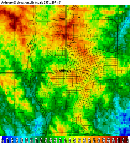 Ardmore elevation map