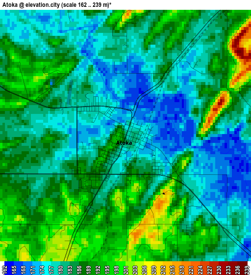 Atoka elevation map