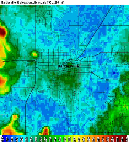 Bartlesville elevation map