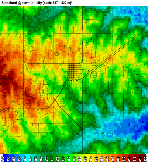 Blanchard elevation map