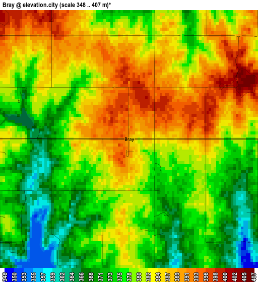 Bray elevation map