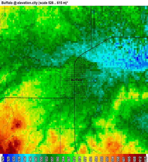 Buffalo elevation map