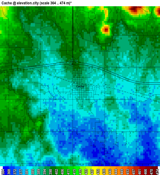 Cache elevation map