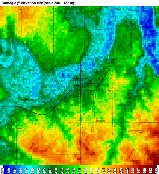 Carnegie elevation map