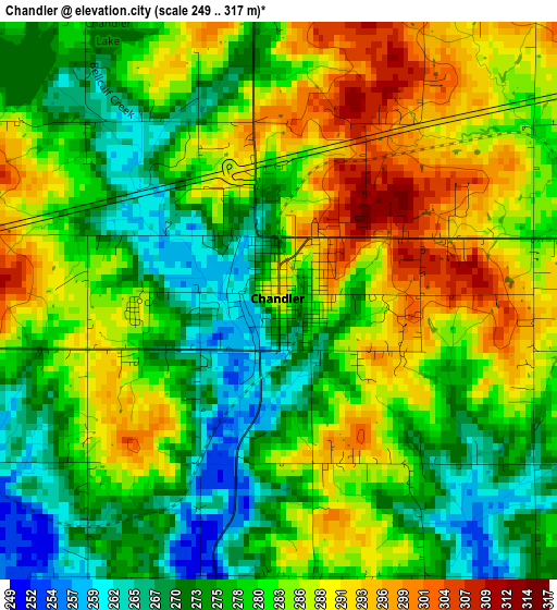 Chandler elevation map