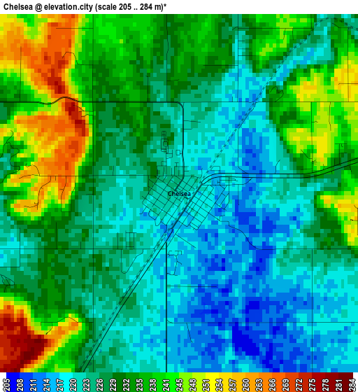 Chelsea elevation map