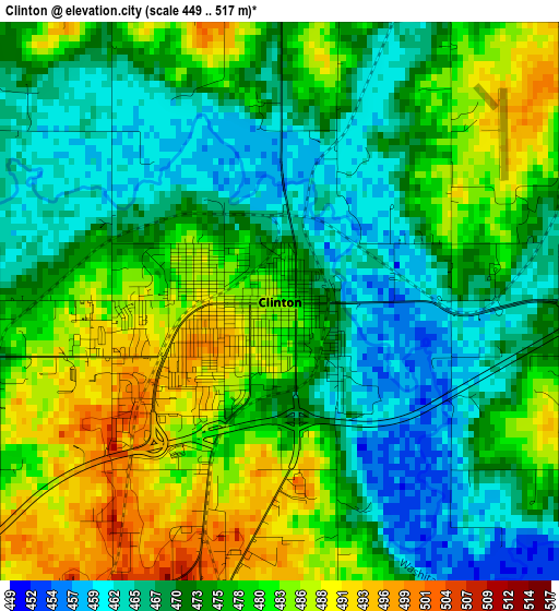 Clinton elevation map