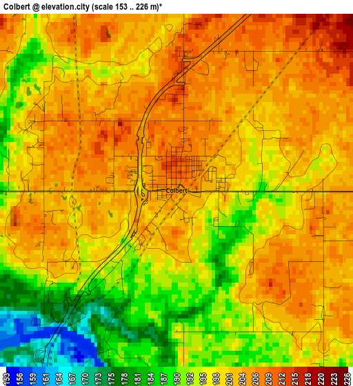 Colbert elevation map