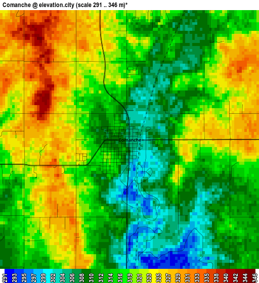 Comanche elevation map