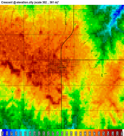 Crescent elevation map