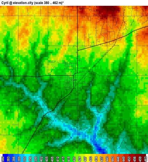 Cyril elevation map