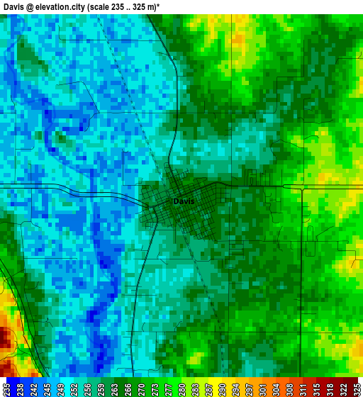 Davis elevation map