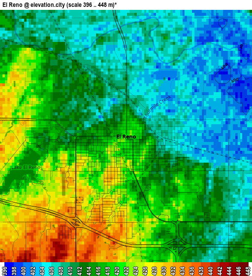 El Reno elevation map