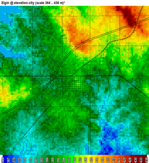 Elgin elevation map