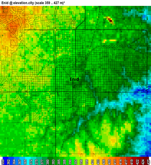 Enid elevation map