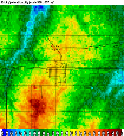 Erick elevation map