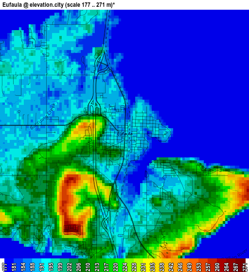 Eufaula elevation map