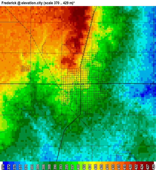 Frederick elevation map