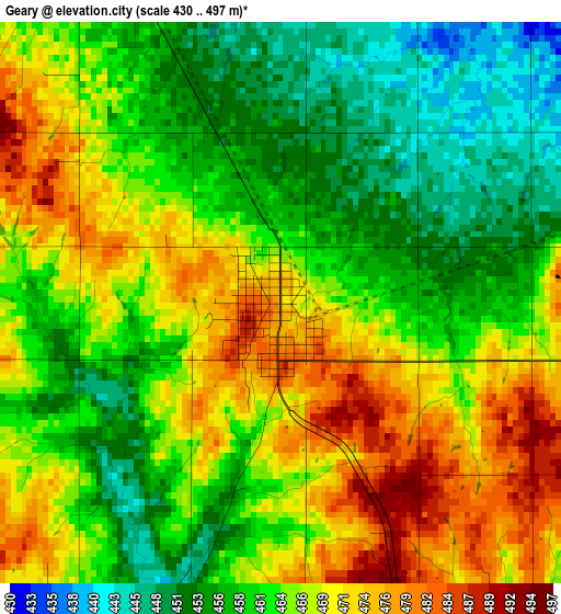 Geary elevation map