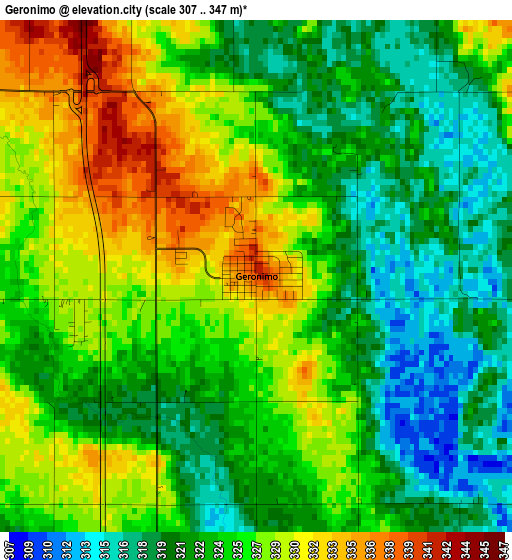 Geronimo elevation map