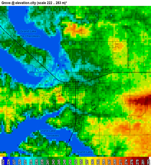 Grove elevation map