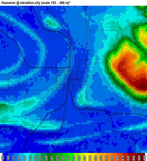 Heavener elevation map