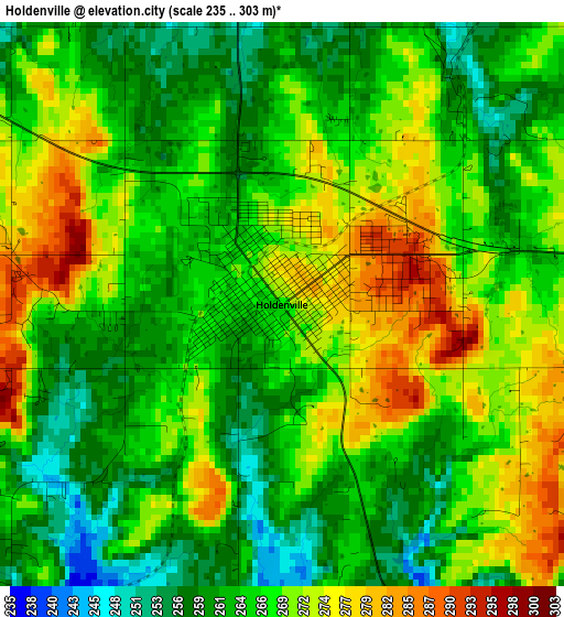 Holdenville elevation map